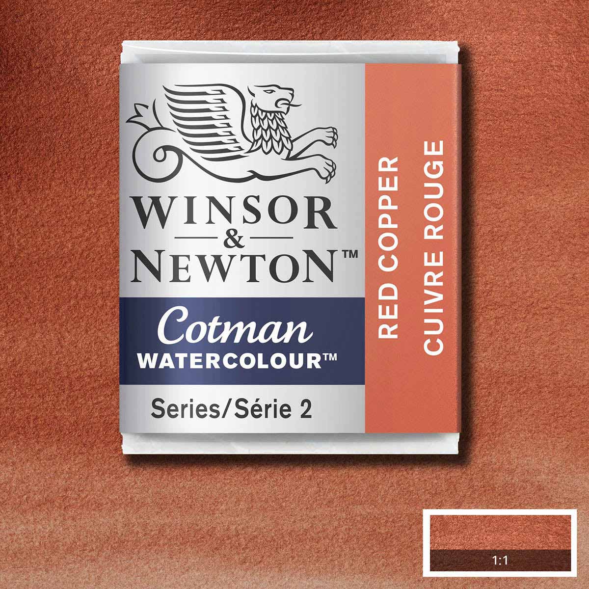 Winsor et Newton-Demi-Poêle Aquarelle Cotman-Cuivre Rouge