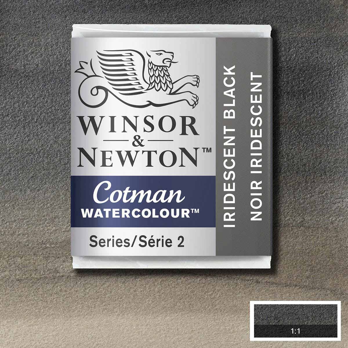 Winsor and Newton - Cotman Watercolour Half Pan - Iridescent Black