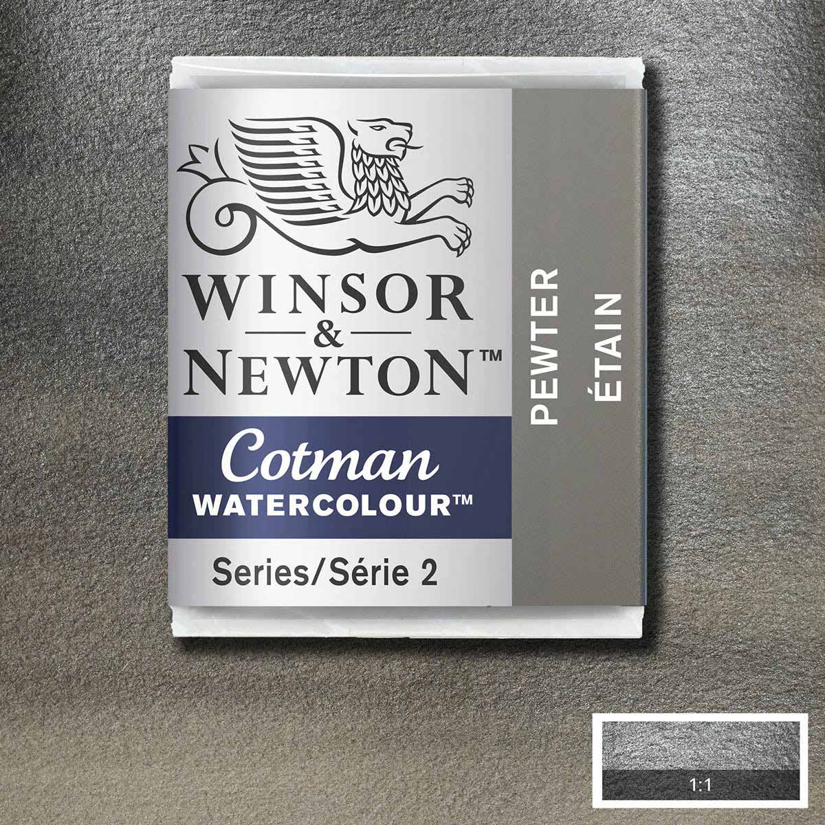 Winsor en Newton - Cotman Watercolor Half Pan - Pewter