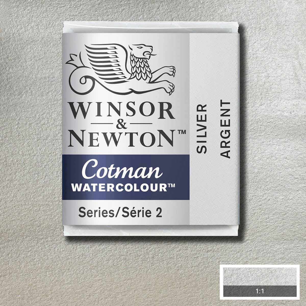Winsor and Newton - Cotman Watercolour Half Pan - Silver