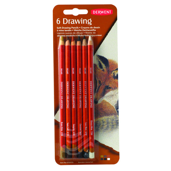 Derwent - blister 6 pack - crayon à dessin