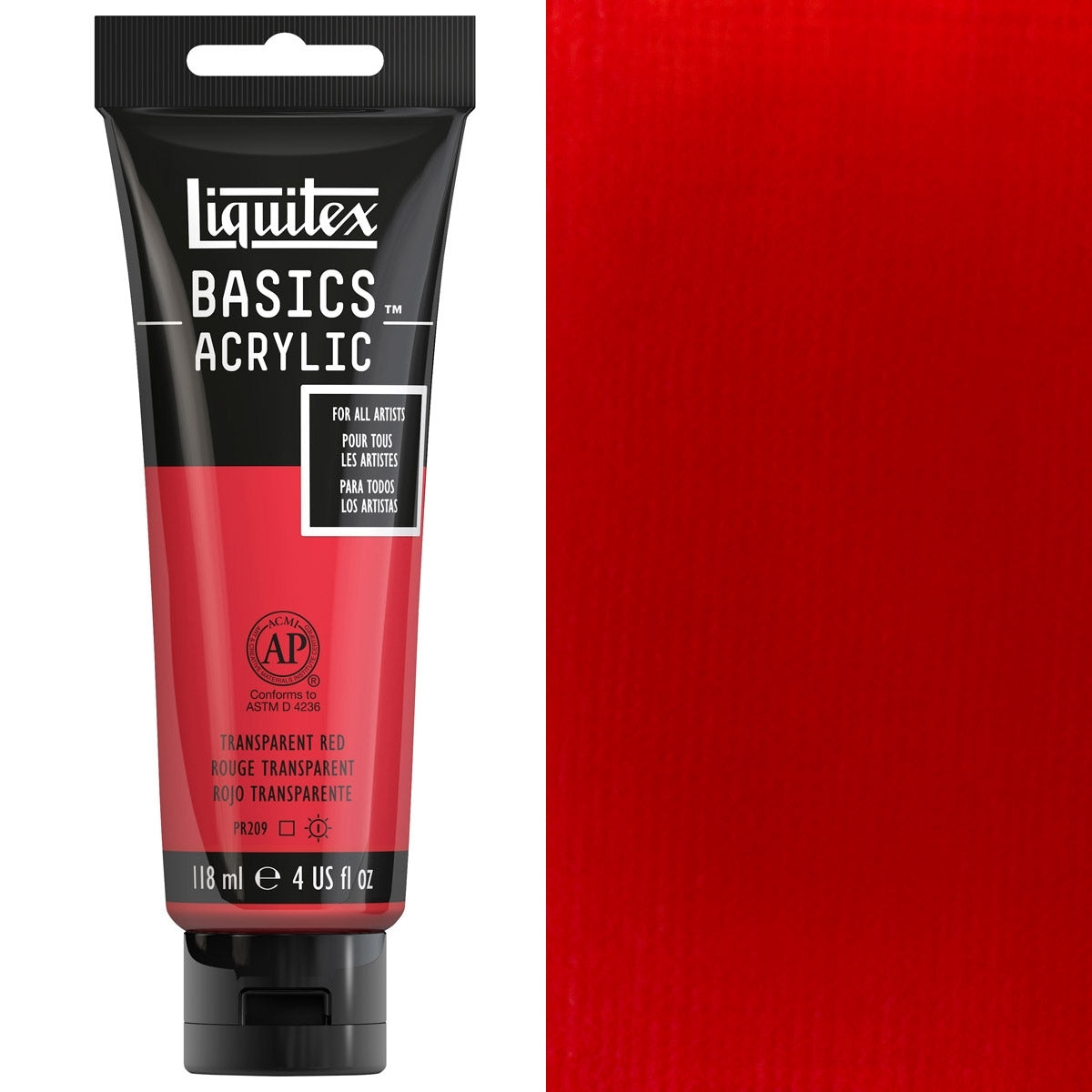 Liquitex - Basics Acryl -kleur - 118 ml - Transparant rood