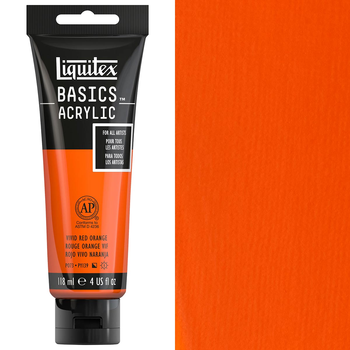 Liquitex - Basics Acryl -kleur - 118 ml - levendig rood oranje