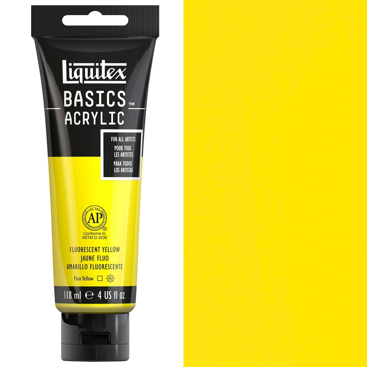 Liquitex - Basics Acrylkleur - 118 ml - Fluorescent geel