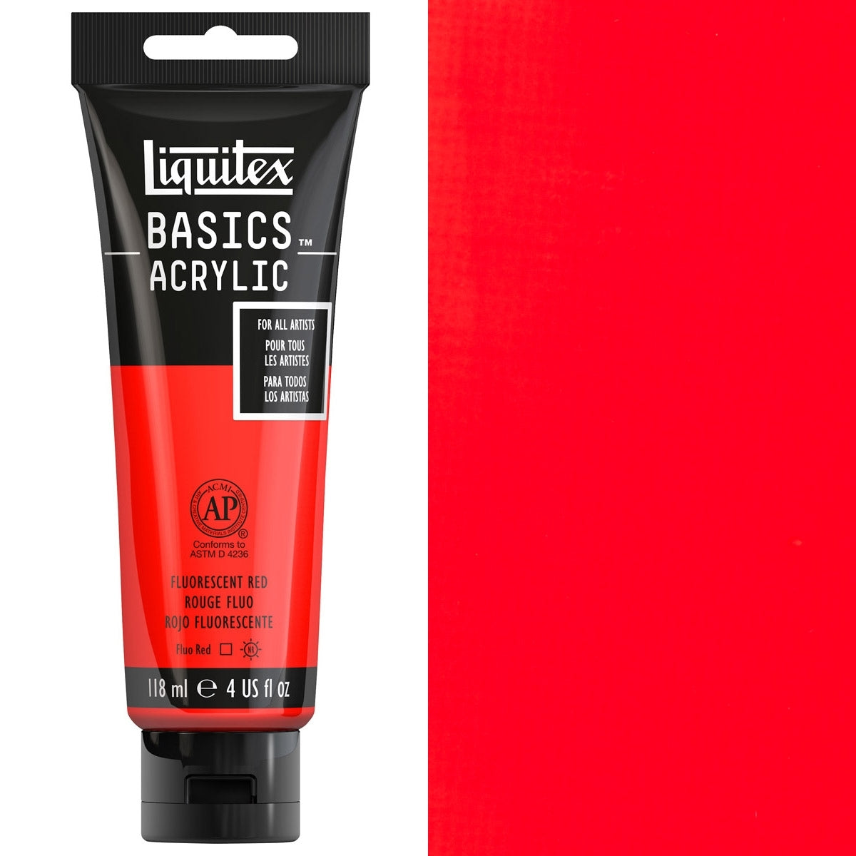 Liquitex - Basics Acryl -kleur - 118 ml - Fluorescerend rood