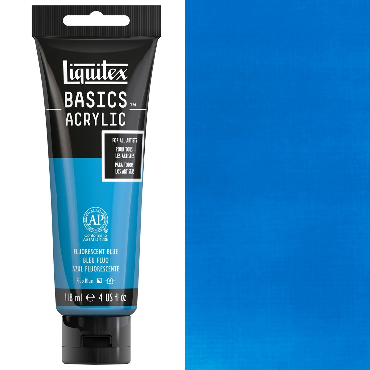 Liquitex - Grundlagen Acrylfarbe - 118 ml - fluoreszierend Blau