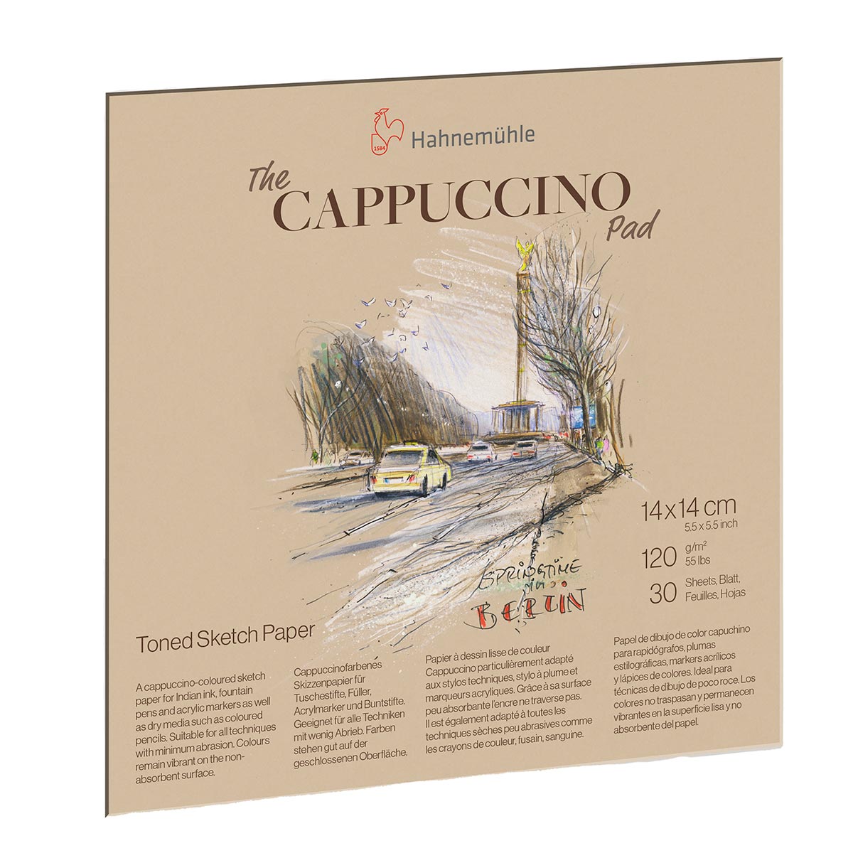 Hahnemühle - Carnet de croquis en papier cappuccino 14x14cm