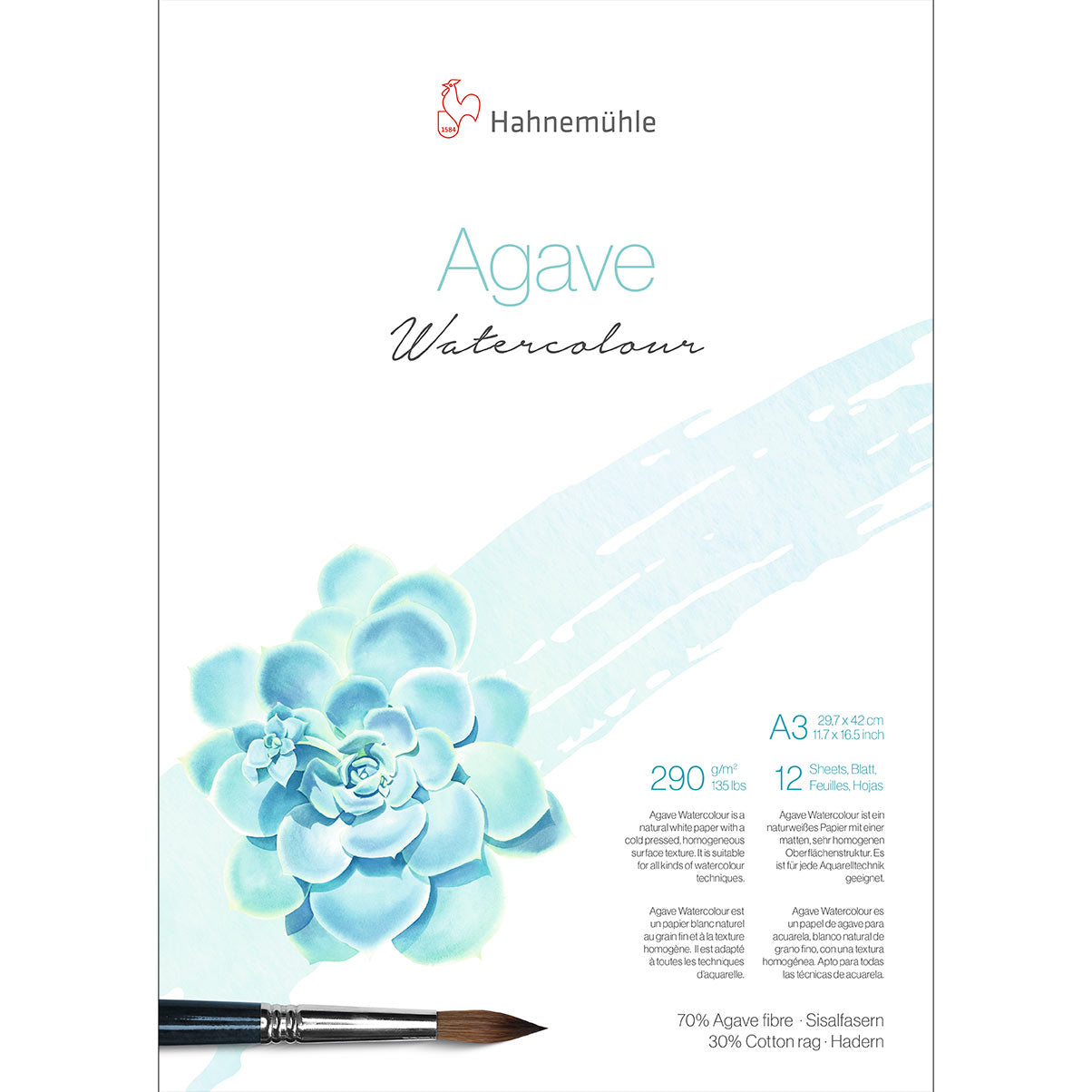 Hahnemuhle - Agave Watercolour Block  Cold Pressed 290gsm A3
