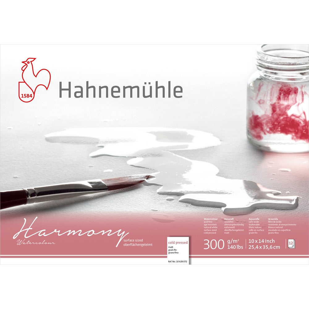 HAHNEMUHLE - Harmonie Waterverf Papierblok 300GSM koud geperste CP 10x14 "