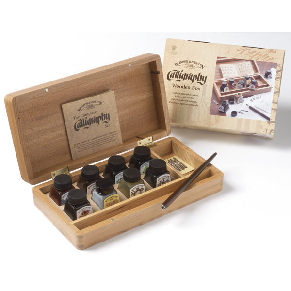 Winsor und Newton - Kalligraphie -Tinte - Holzbox -Set