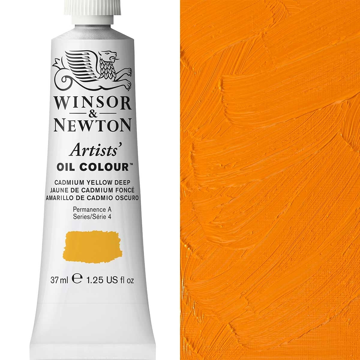 Winsor and Newton - Artists' Oil Colour - 37ml - Cadmium Yellow Deep