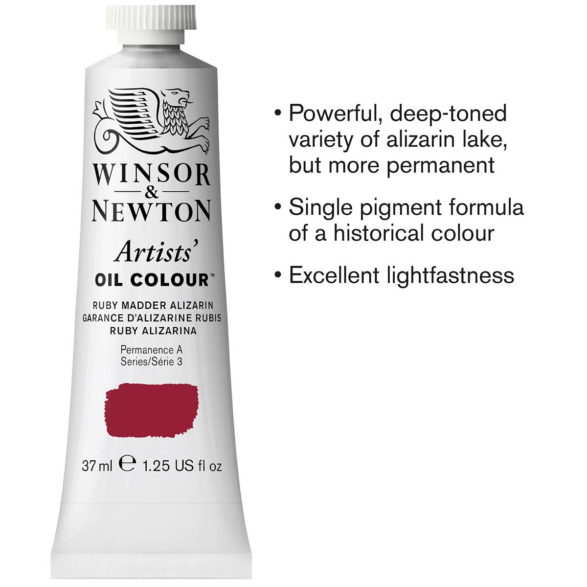Winsor and Newton - Artists' Oil Colour - 37ml -  Ruby Madder Alizarin S3