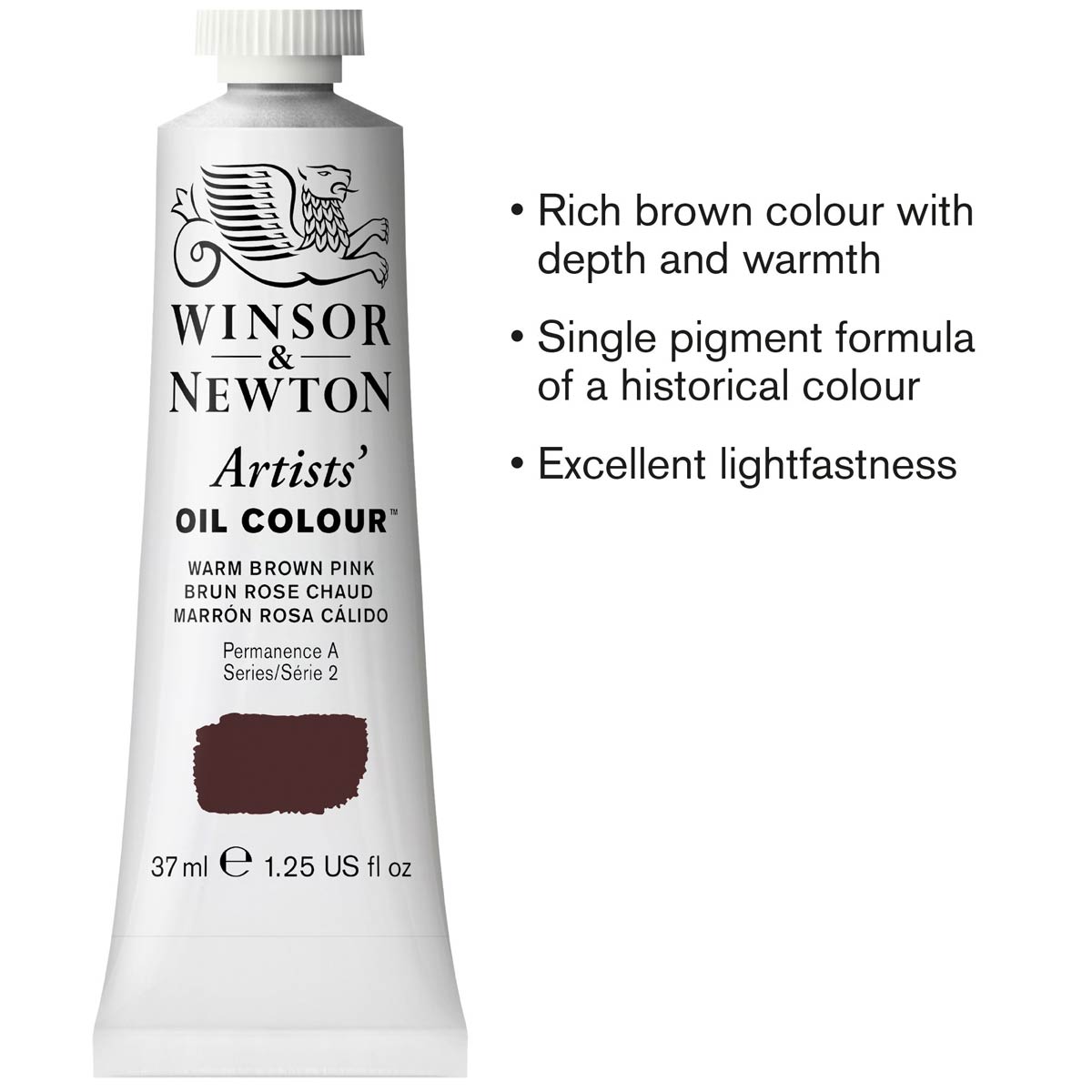 Winsor and Newton - Peinture à l’huile d’artiste - 37ml - Warm Brown Pink S2