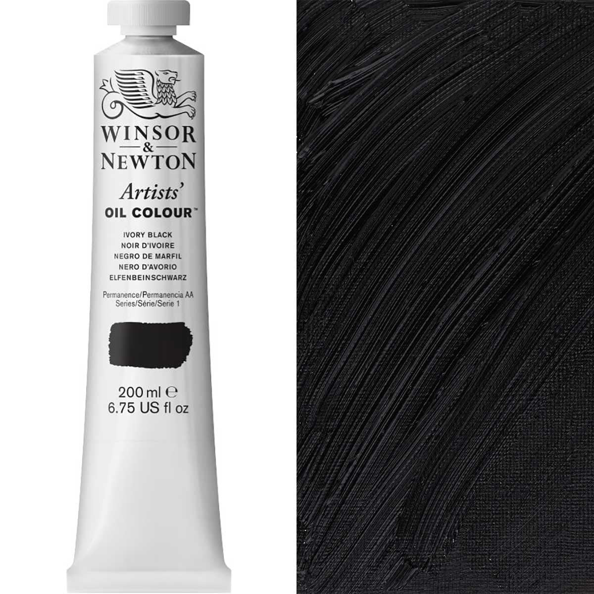 Winsor e Newton - Colore olio degli artisti - 200 ml - Ivorio nero