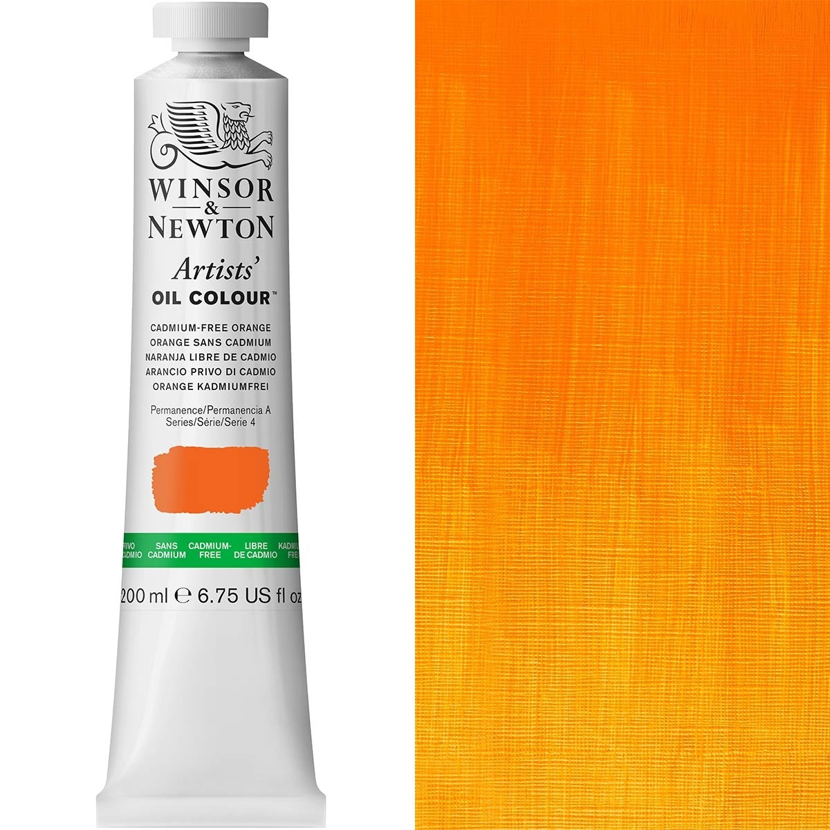 Winsor and Newton - Artists' Oil Colour - 200ml - Cad Free Orange