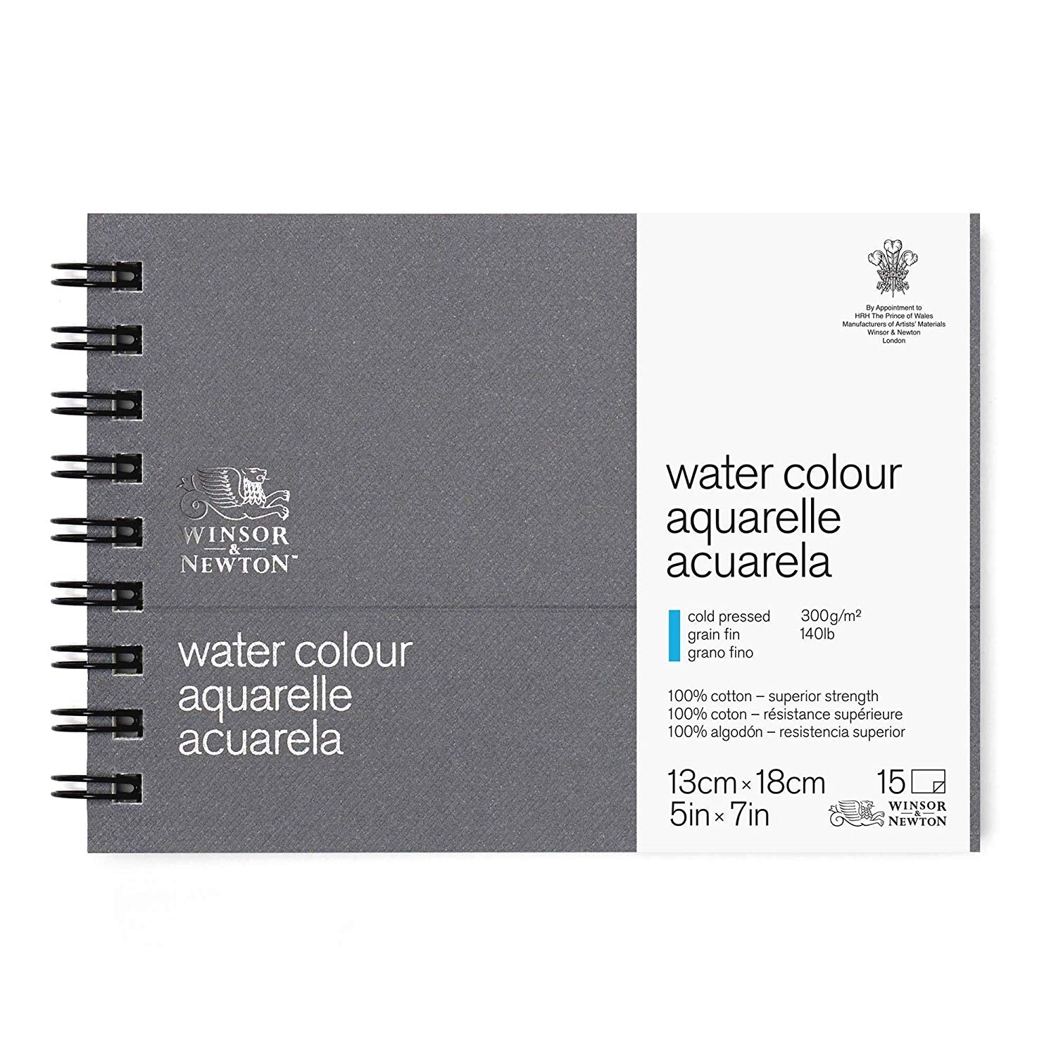 Winsor & Newton Professional Water Color 13x18cm - Giornale di pad di carta premuto a freddo 300GSM CP