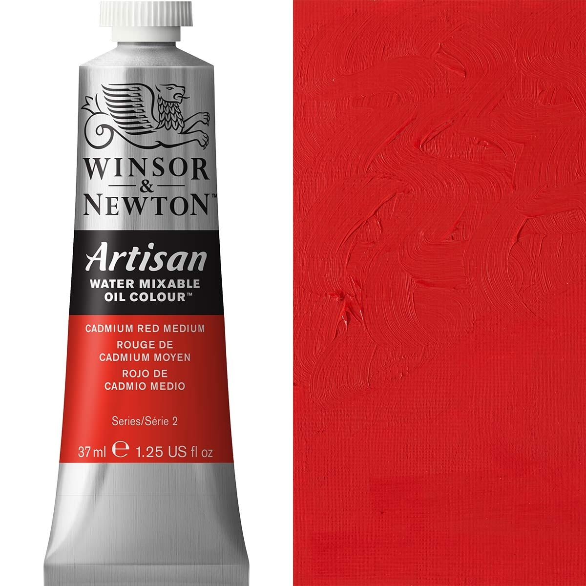 Winsor et Newton - Couleur d'huile artisanale Natermable - 37 ml - Rouge Cadmium Medium