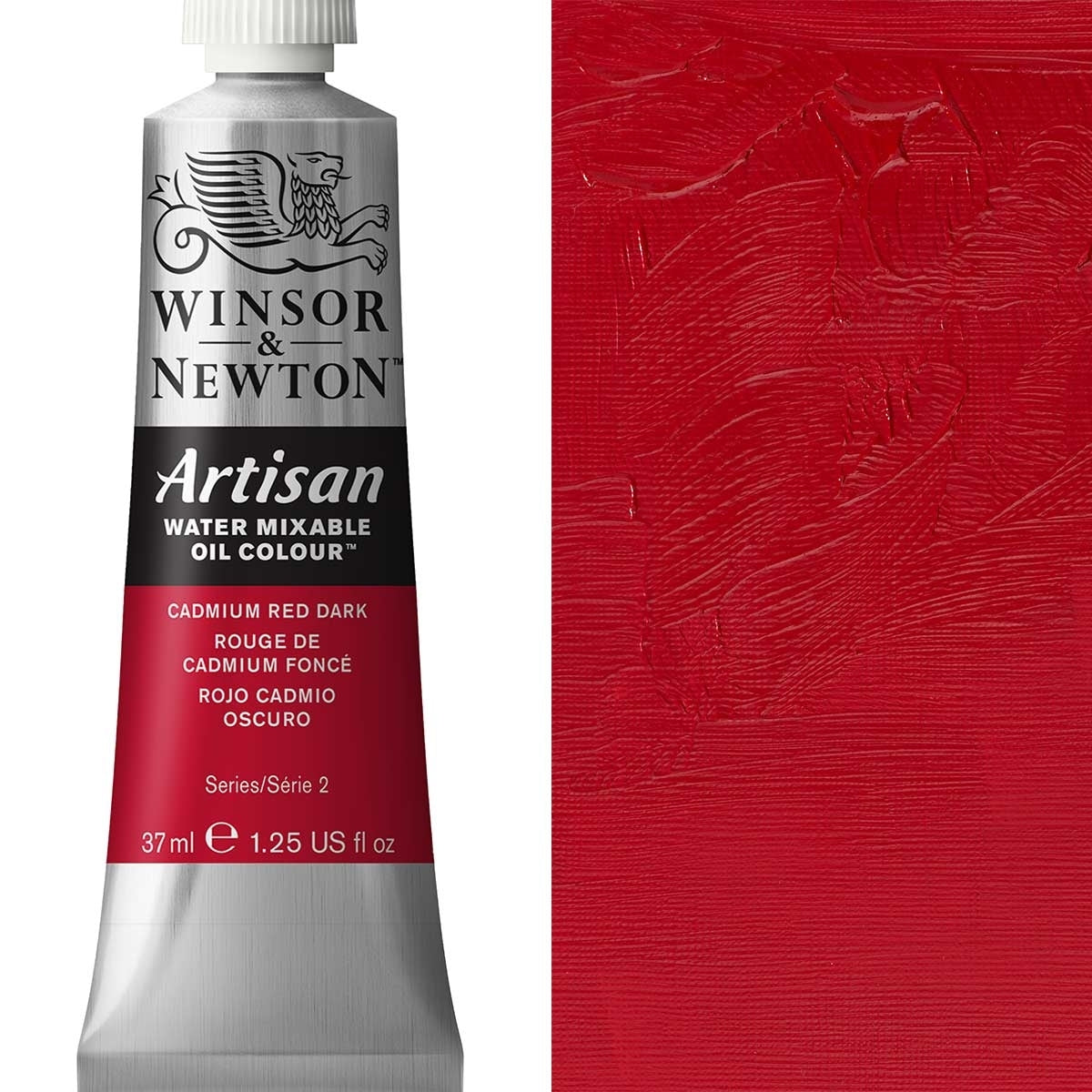 Winsor und Newton - handwerkliche Ölfarbe Wassermischbar - 37 ml - Cadmium Red Dark