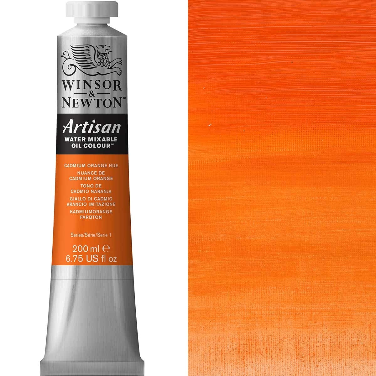 Winsor et Newton - Couleur d'huile artisanale Watermixable - 200 ml - Cadmium Orange Hue