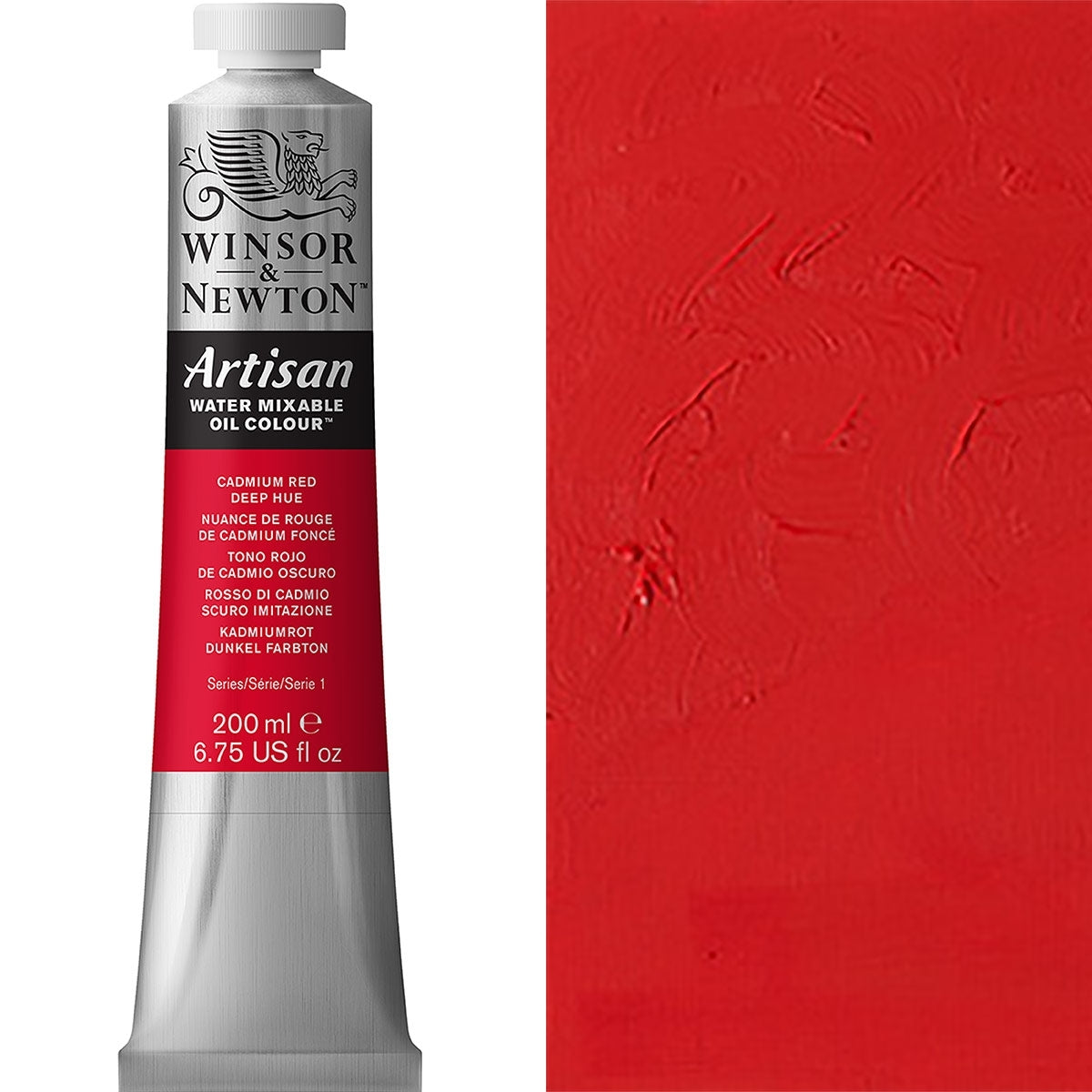 Winsor et Newton - Couleur d'huile artisanale Watermixable - 200 ml - Cadmium Red Deep Hue