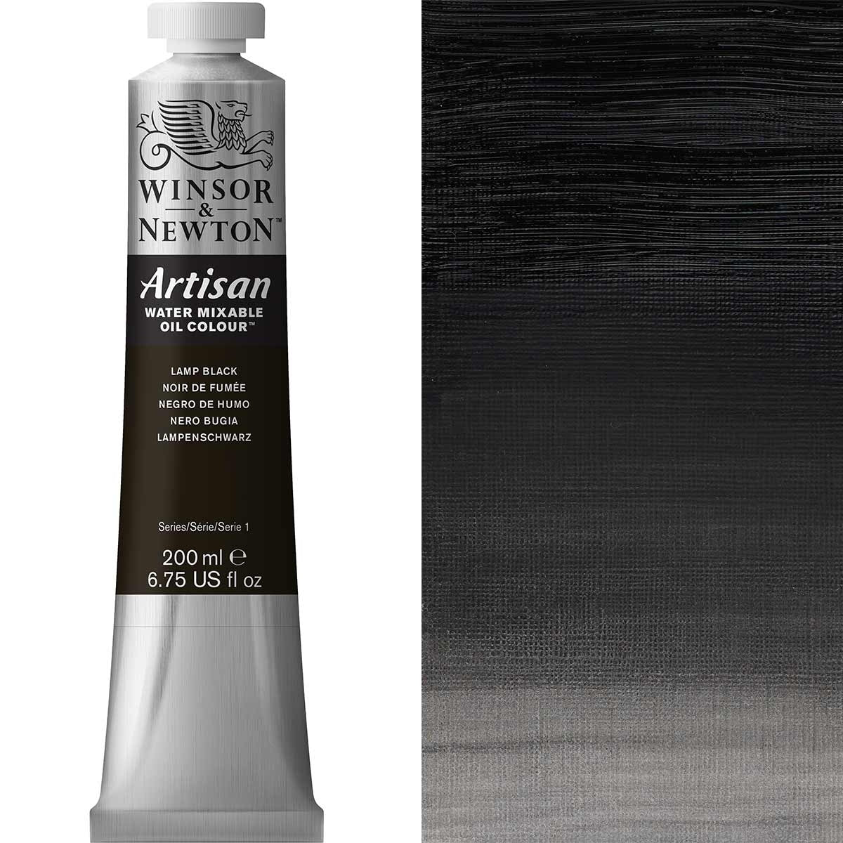Winsor et Newton - Couleur d'huile artisanale Watermixable - 200 ml - lampe noire