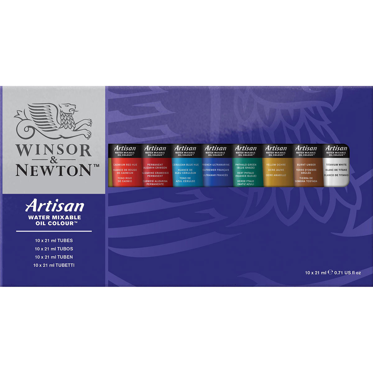 Winsor und Newton - Handwerksölfarbe Wassermischbar - 10 x 21 ml Röhrchen -Set