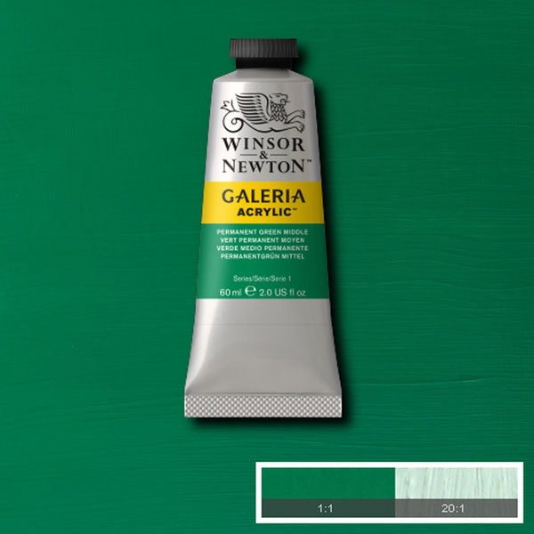 Winsor en Newton - Galeria Acryl -kleur - 60 ml - Permanent groen midden