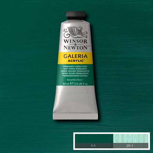 Winsor und Newton - Galeria Acrylfarbe - 60 ml - Permanent Green Deep