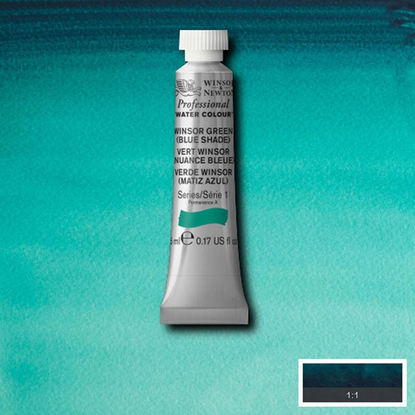 Winsor and Newton - Watercolor di artisti professionisti - 5 ml - Winsor Green Blue Shade