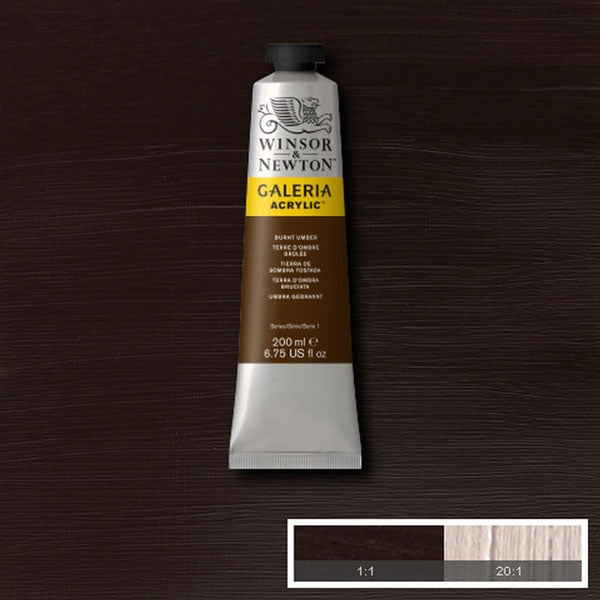 Winsor et Newton - Couleur acrylique de Galeria - 200 ml - Umber brûlé