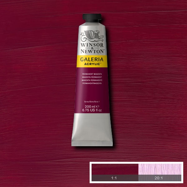 Winsor en Newton - Galeria Acryl -kleur - 200 ml - Permanente magenta