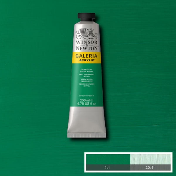 Winsor en Newton - Galeria Acryl -kleur - 200 ml - Permanent groen midden
