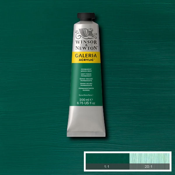Winsor and Newton - Galeria Acrylic Colour - 200ml - Permanent Green Deep