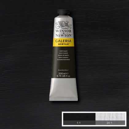 Winsor and Newton - Galeria Acrylic Colour - 200ml - Ivory Black