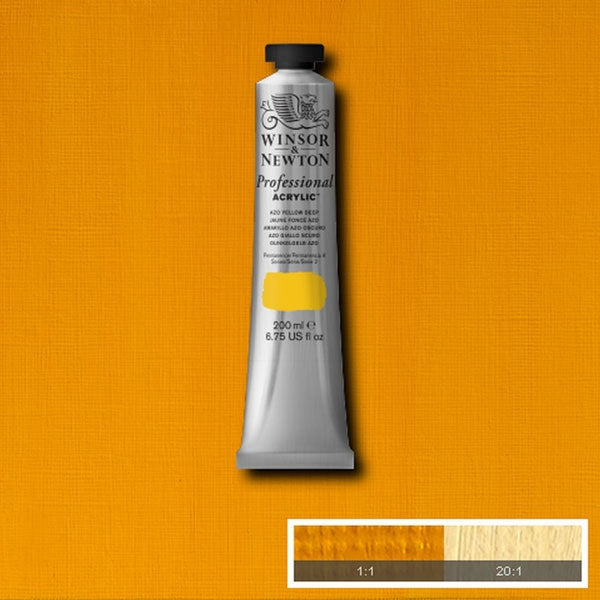 Winsor and Newton - Professional Artists' Acrylic Colour - 200ml - Azo Yellow Deep