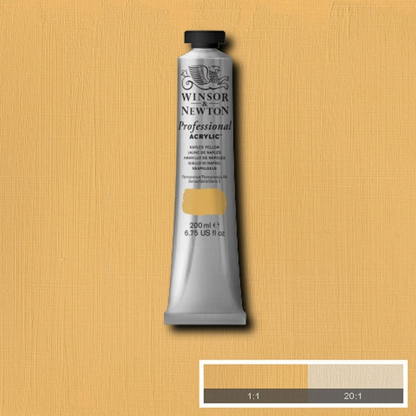 Winsor and Newton - Professional Artists' Acrylic Colour - 200ml - Naples Yellow