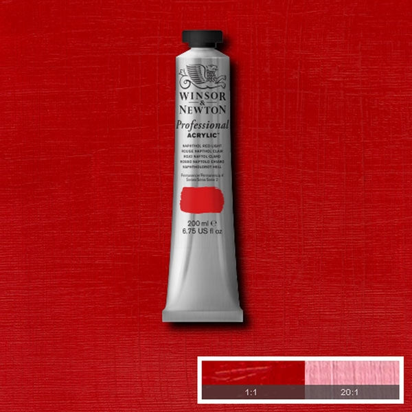Winsor and Newton - Professional Artists' Acrylic Colour - 200ml - Naphthol Red Light