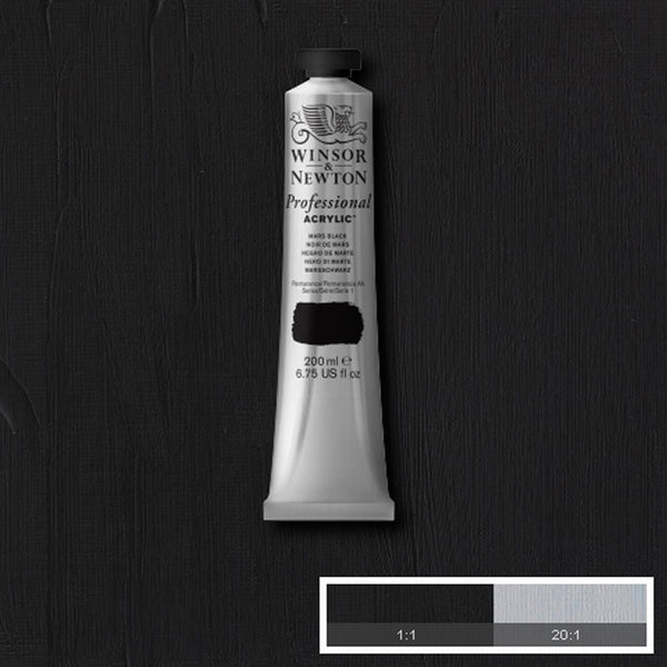 Winsor et Newton - Couleur acrylique des artistes professionnels - 200 ml - Mars Black