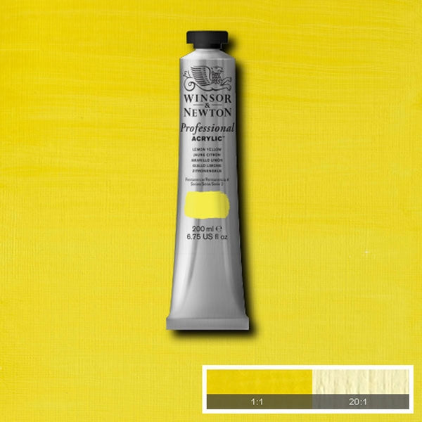 Winsor und Newton - Acrylfarbe der professionellen Künstler - 200 ml - Zitronengelb