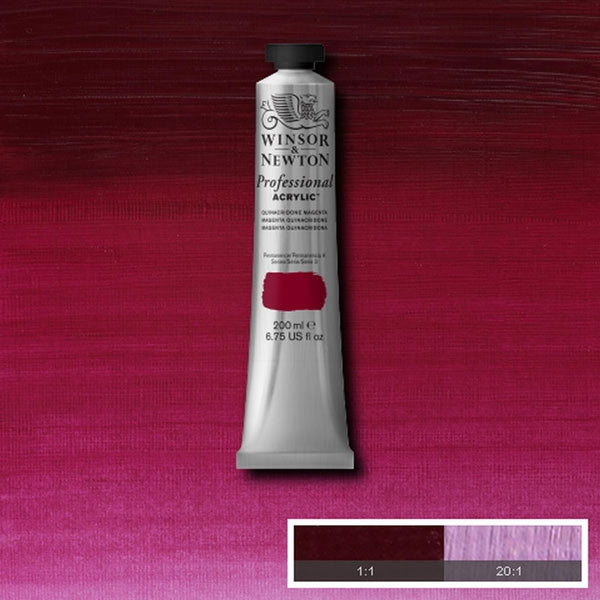 Winsor and Newton - Professional Artists' Acrylic Colour - 200ml - Quinacridone Magenta