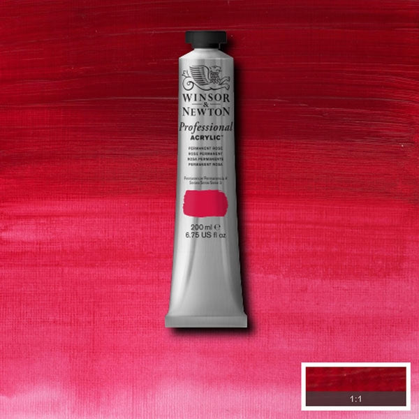 Winsor e Newton - Colore acrilico degli artisti professionisti - 200ml - Pemanent Rose Quincridone