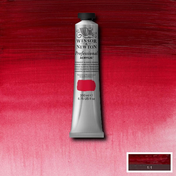 Winsor en Newton - Acryl -kleur van professionele artiesten - 200 ml - Permanente Alizarin Crimson