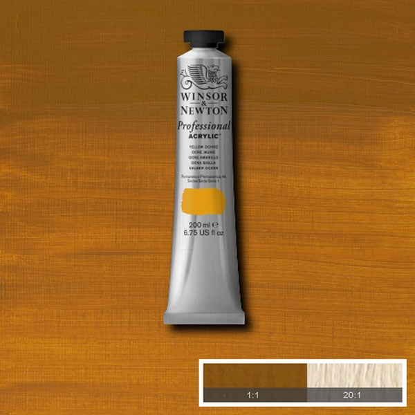 Winsor en Newton - Acrylkleur van professionele artiesten - 200 ml - gele oker
