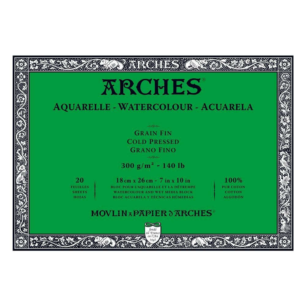 Arches - Papier à aquarelle - Bloc - 7 "x 10" - 18 x 26 cm - Not-CP