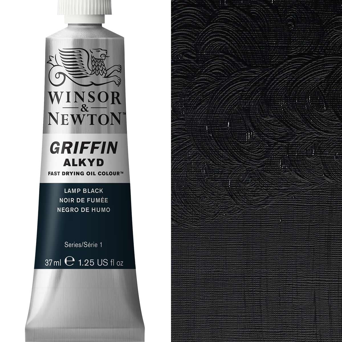 Winsor und Newton - Griffin Alkyd Ölfarbe - 37 ml - Lampe schwarz