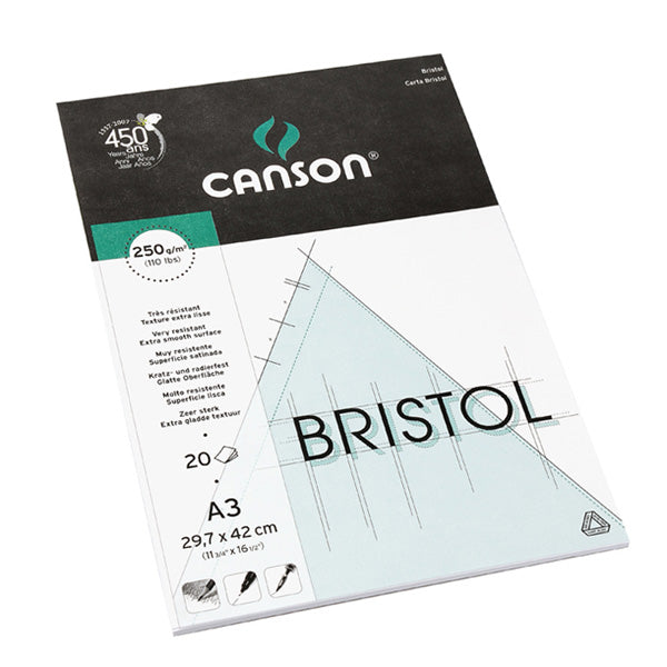 Canson - Bristol Drawing Pad - A3 250gsm - 250 sheets