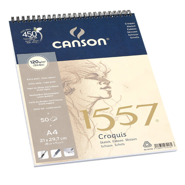 CANSON - 1557 Spiral Pad - A4 120 GSM - 50 Sheets