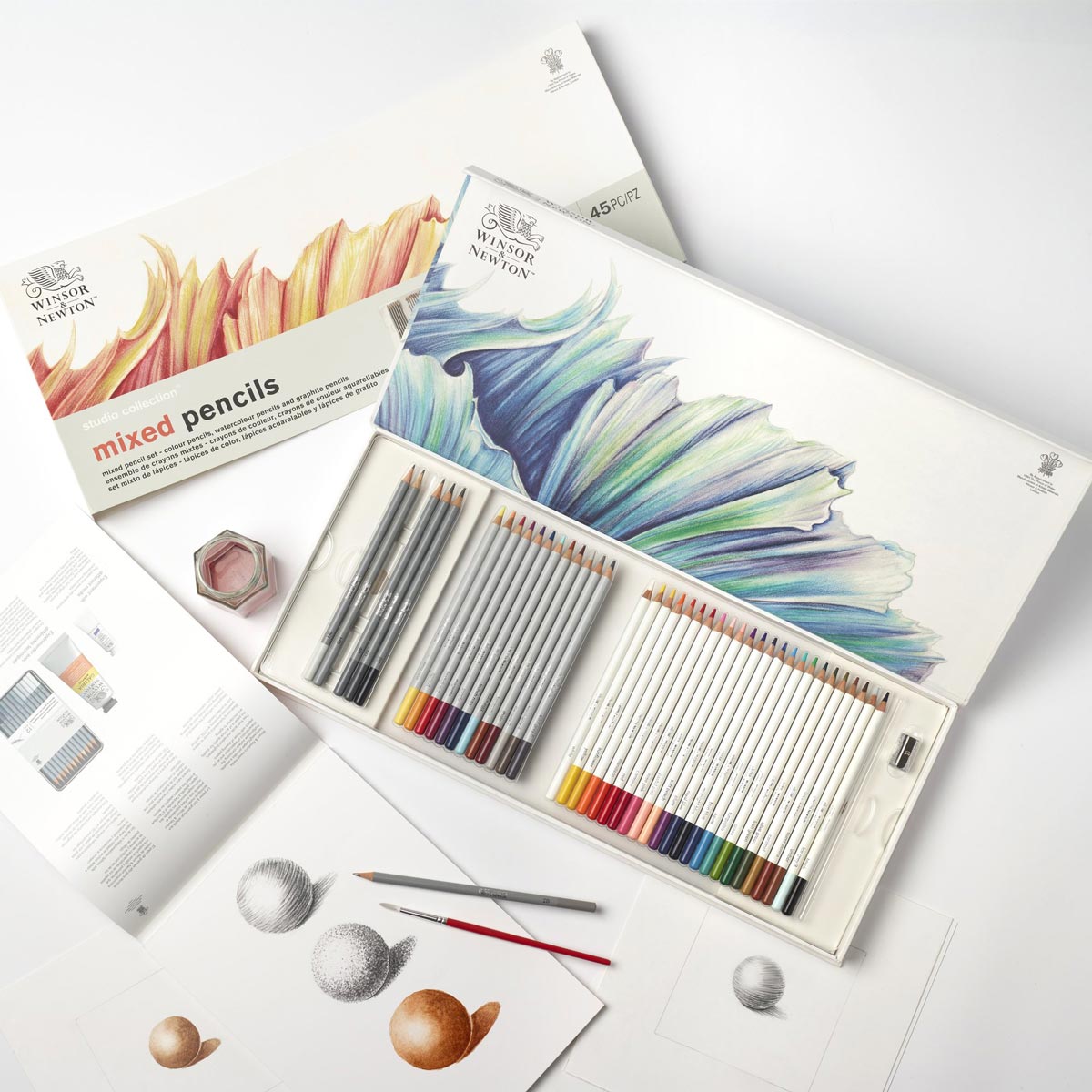 Winsor Newton - Collection Studio Ensemble de 48 crayons mixtes