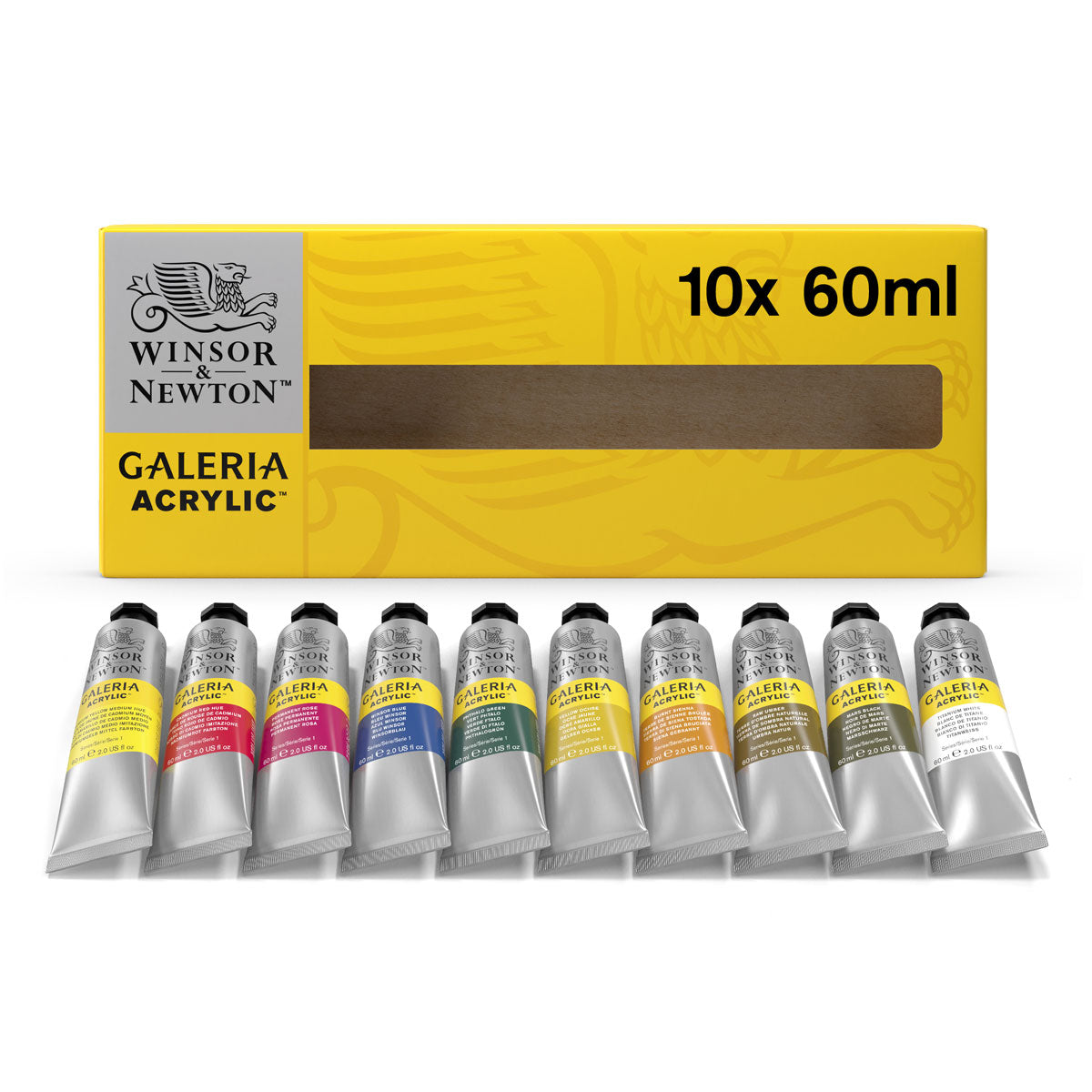 Winsor et Newton - ensemble de tubes en acrylique Galeria - 10 x 60 ml