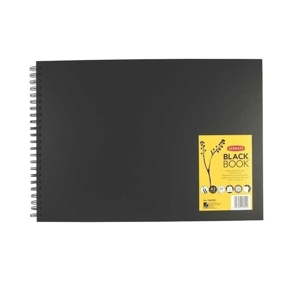 Derwent - Black Paper HB Sketch Book - 200gsm paysage A3